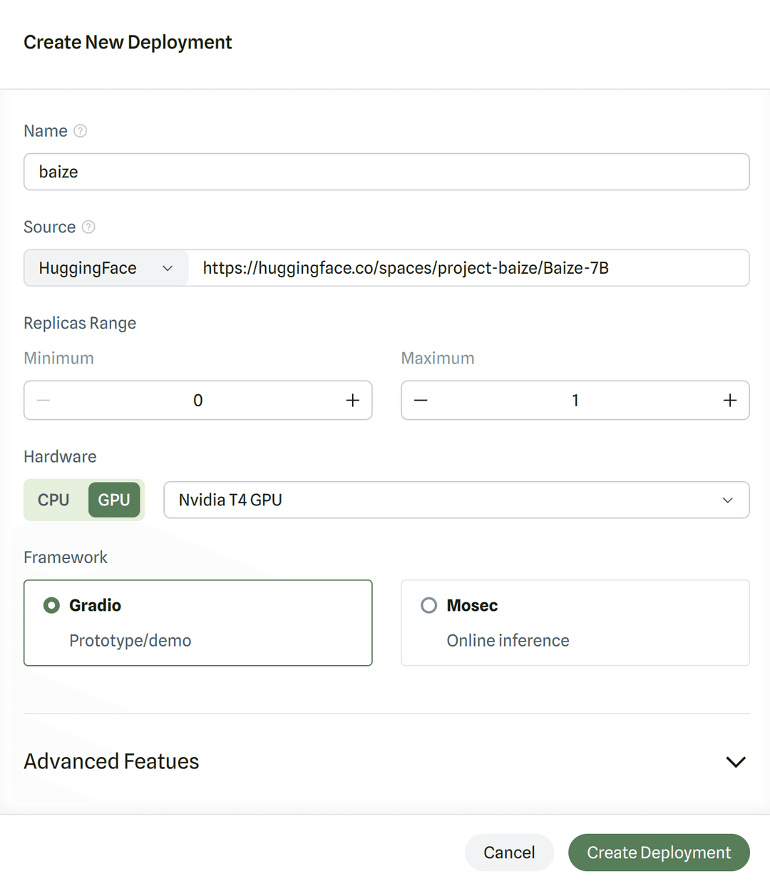 Deployment Configuration